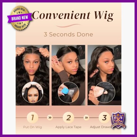 13x6 Lace Front Wig 100% Human Hair 210% Density Glueless Pre Plucked